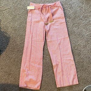Striped Pink and White Bottoms